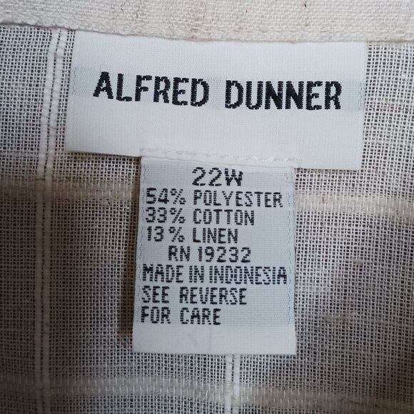 Alfred Dunner Off White Long Sleeve Women's Button Down Shirt size 22W - Picture 4 of 9